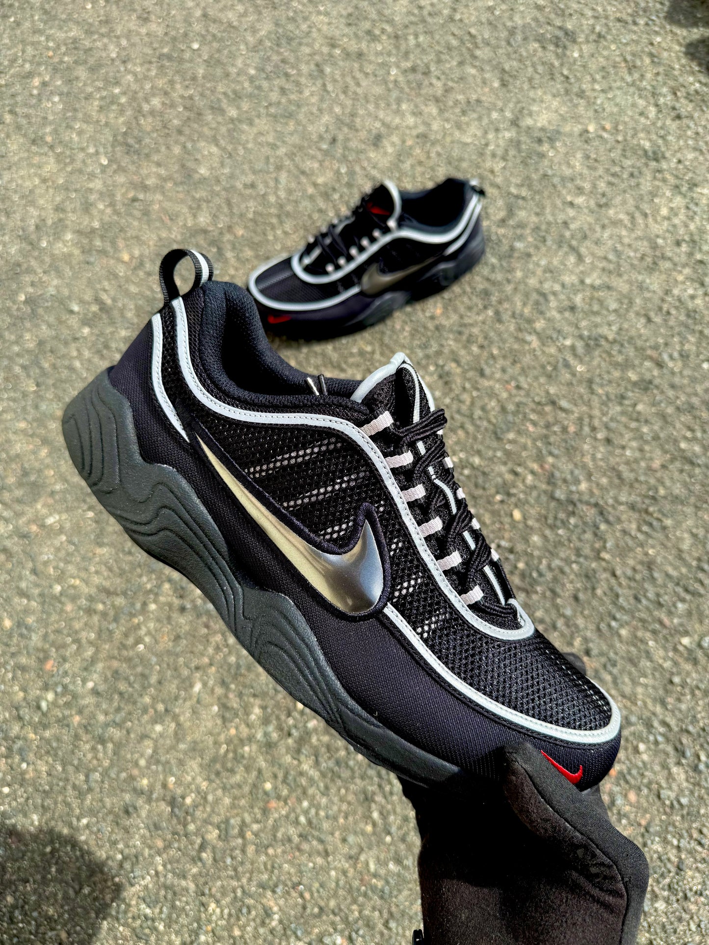 Nike Air Zoom Spiridon Black Metallic Silver