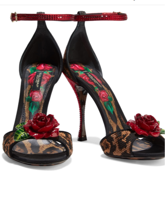 DOLCE&GABBANA Sandales léopard ornées