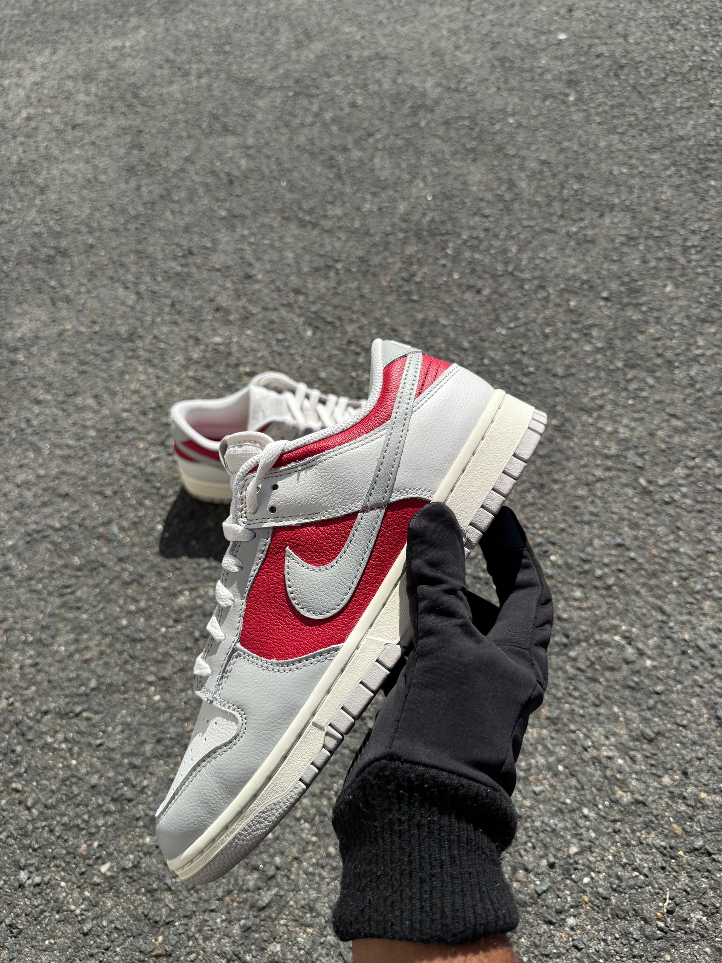 Nike Dunk Low Light Iron Ore Gym Red