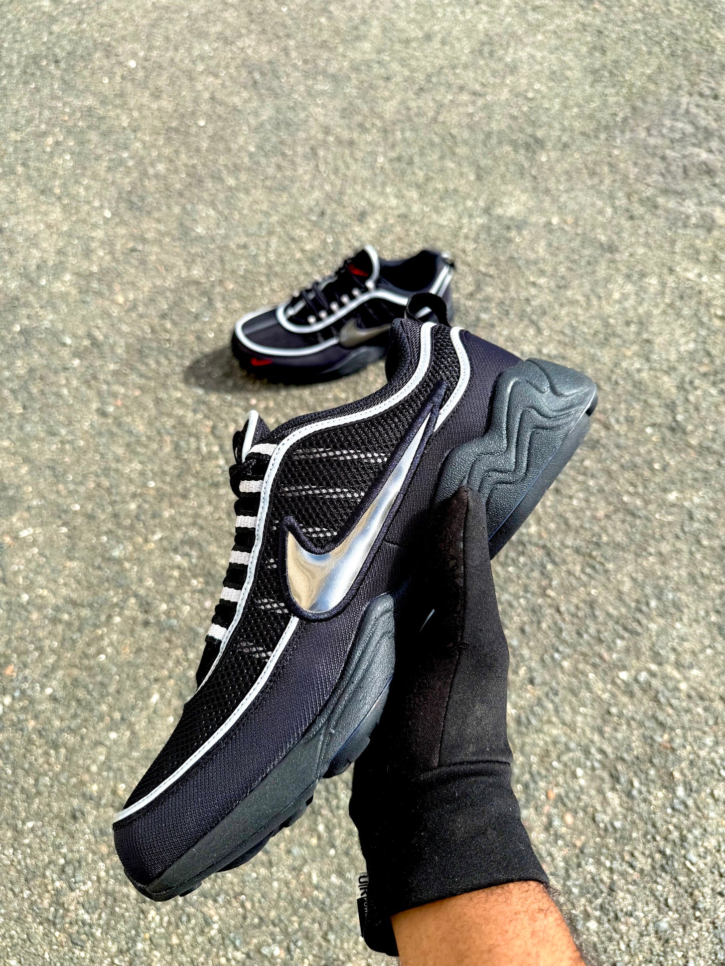 Nike Air Zoom Spiridon Black Metallic Silver