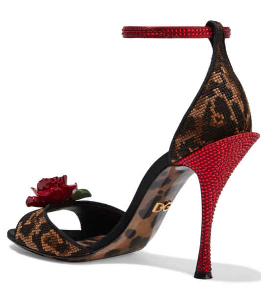 DOLCE&GABBANA Sandales léopard ornées