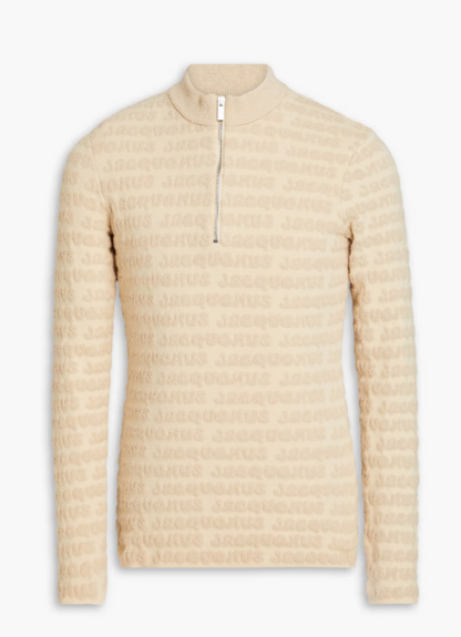 JACQUEMUS Pull demi-zip en jacquard éponge Luis