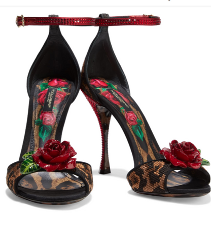 DOLCE&GABBANA Sandales léopard ornées